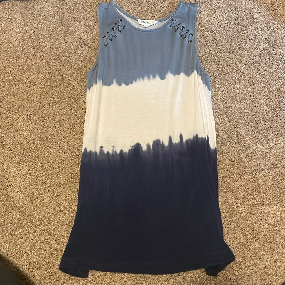 Blue tie dye tank top
